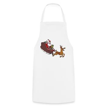 Santa Sleigh Dash und Rentierlauf - Kochschürze - Weiß - Vorne - AI Model Male 185 dark (185cm)
