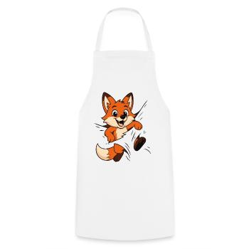 Süßer Comic Fuchs – Kinder & Tierliebhaber Motiv - Kochschürze - Weiß - Vorne - AI Model Male 185 dark (185cm)