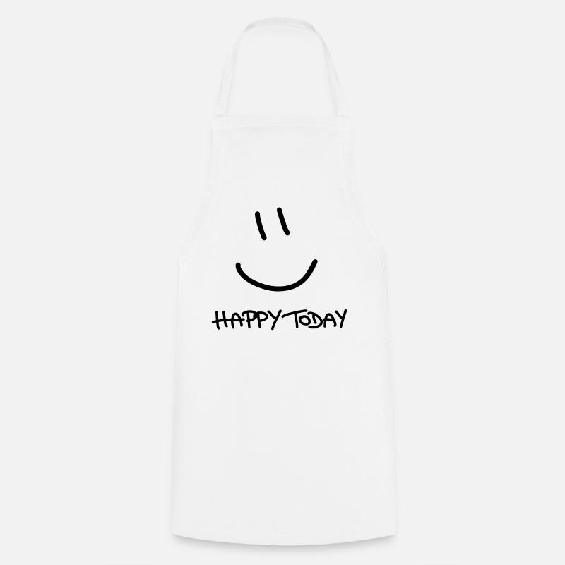 Happy Today - Cooking Apron - white