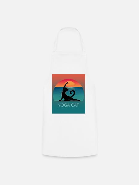 Yoga Cat – Entspanntes Design für Katzenfans - Kochschürze - Weiß