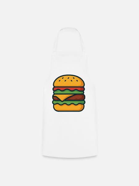 Hamburger in der Pop Art - Kochschürze - Weiß