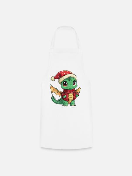Drache Weihnachten - Kochschürze - Weiß