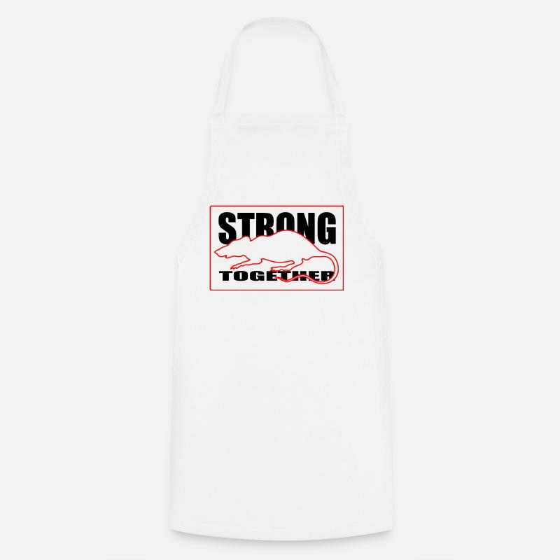 Unity Rodent Silhouette Graphic Tee Red and Black - Cooking Apron - white