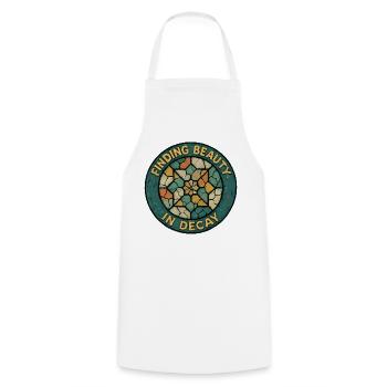 Urbex - Urban Exploration - Cooking Apron - white - Front - AI Model Male 185 dark (185cm)