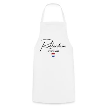 Rotterdam Pays-Bas, j’adore Rotterdam - Tablier de cuisine - blanc - Devant - AI Model Male 185 dark (185cm)