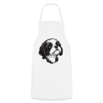 Shih Tzu - Kochschürze - Weiß - Vorne - AI Model Male 185 dark (185cm)