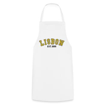 Lisbon Est. 2005 - Cooking Apron - white - Front - AI Model Male 185 dark (185cm)