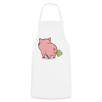 Blowing Pig Cartoon - Cooking Apron - white - Front - AI Model Male 185 dark (185cm)