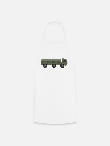 Militär-LKW - Kochschürze - Weiß
