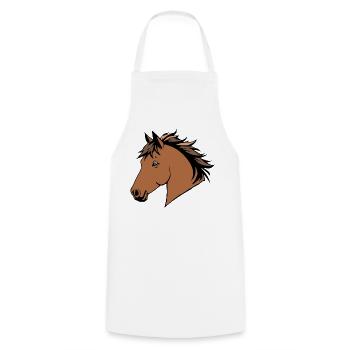 Cheval Chevaux Tête de cheval T-shirt Cadeau Cavalier - Tablier de cuisine - blanc - Devant - AI Model Male 185 dark (185cm)