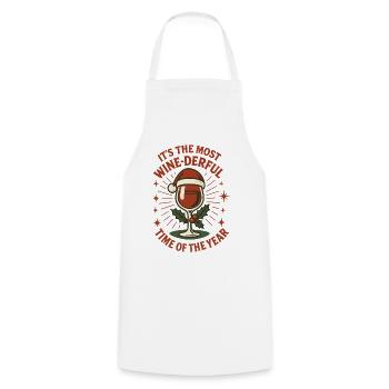Christmas It's The Most Wine-Derful Time Of The - Cooking Apron - white - Front - AI Model Male 185 dark (185cm)