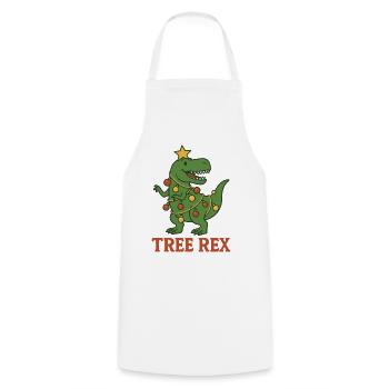 Baum Rex Dinosaurier Weihnachtsspaß - Kochschürze - Weiß - Vorne - AI Model Male 185 dark (185cm)