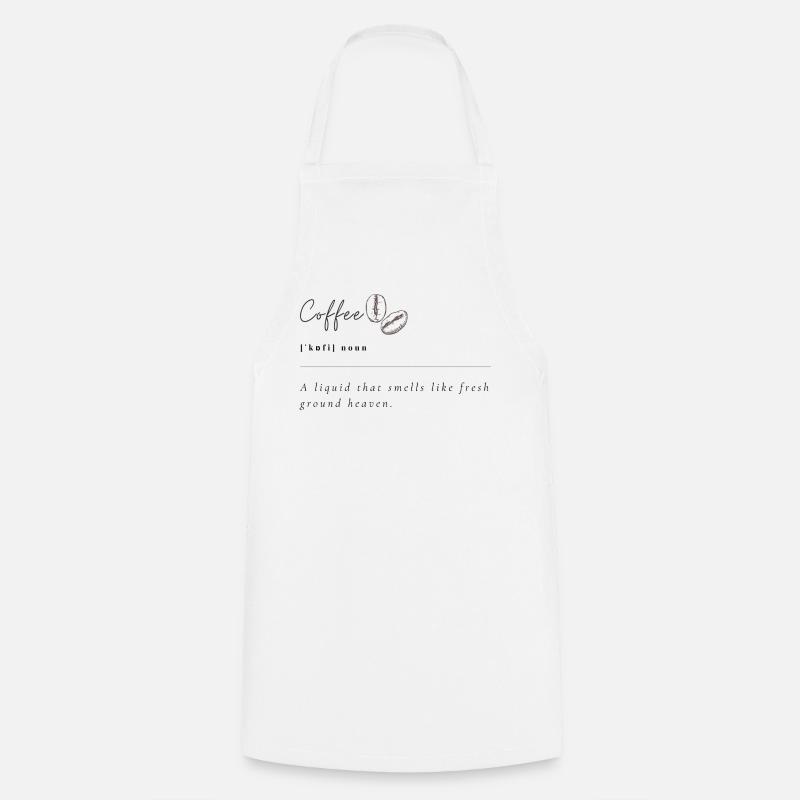 Coffee Beans Minimal Print - Cooking Apron - white