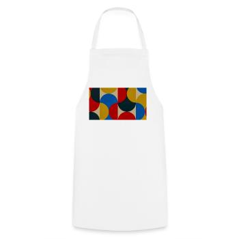 Colorful Circle Blocks - Cooking Apron - white - Front - AI Model Male 185 dark (185cm)