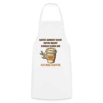 Kaffee Spruch Vintage Becher - Kochschürze - Weiß - Vorne - AI Model Male 185 dark (185cm)