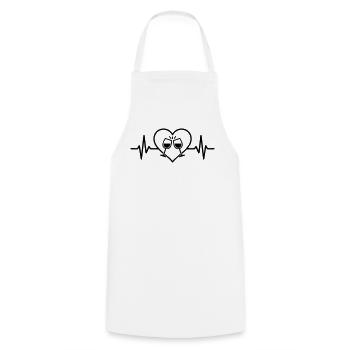 Verres à vin Coeur Amour Apéritif Vin rouge - Tablier de cuisine - blanc - Devant - AI Model Male 185 dark (185cm)