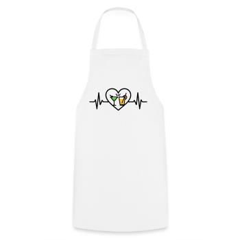 Cocktails Coeur Fête d’été Vacances - Tablier de cuisine - blanc - Devant - AI Model Male 185 dark (185cm)