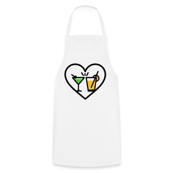 Cocktails Heart Summer Party Beach Gift - Cooking Apron - white - Front - AI Model Male 185 dark (185cm)