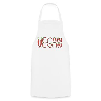 Vegan chilli - Cooking Apron - white - Front - AI Model Male 185 dark (185cm)