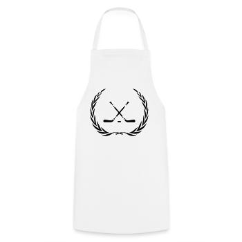 Couronne de bâton de hockey sur glace - Tablier de cuisine - blanc - Devant - AI Model Male 185 dark (185cm)