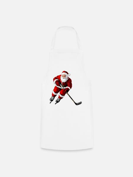 Weihnachten Eishockeyspieler - Kochschürze - Weiß