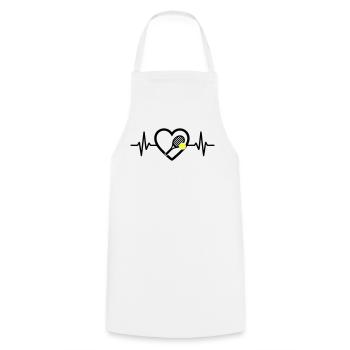 Tennis Heart Racket Ball Sports Passion - Cooking Apron - white - Front - AI Model Male 185 dark (185cm)