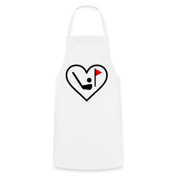 Golf Heart Club Ball Sports Gift - Cooking Apron - white - Front - AI Model Male 185 dark (185cm)