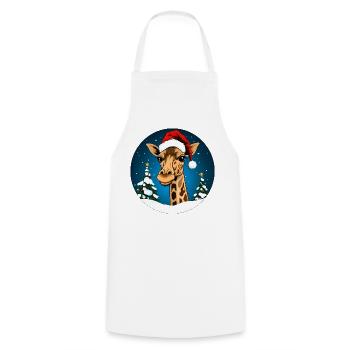 Santa Claus Giraffe - Cooking Apron - white - Front - AI Model Male 185 dark (185cm)