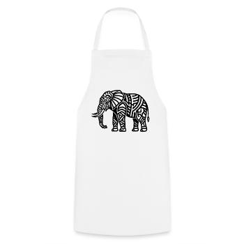 Majestätischer Elefant – Tier & Natur Design - Kochschürze - Weiß - Vorne - AI Model Male 185 dark (185cm)