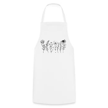 Delicate Floral Lines Botanical Design - Cooking Apron - white - Front - AI Model Male 185 dark (185cm)