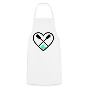 Canoe Kayak Heart Paddles Wave Sport Nature - Cooking Apron - white - Front - AI Model Male 185 dark (185cm)