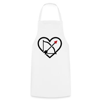 Archery Heart Archer Arrow Sports - Cooking Apron - white - Front - AI Model Male 185 dark (185cm)
