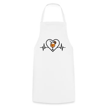 Spritz Heart Cocktail Orange Drink Glass - Cooking Apron - white - Front - AI Model Male 185 dark (185cm)
