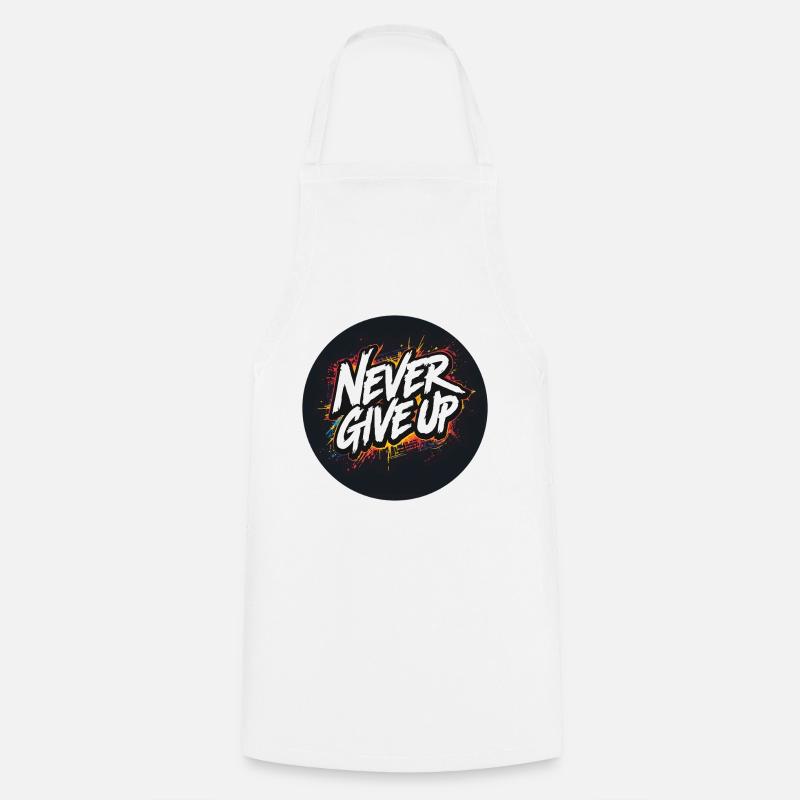 Never Give Up Graffiti - Cooking Apron - white