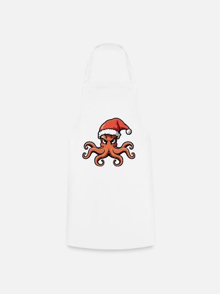 Oktopus Weihnachten - Kochschürze - Weiß