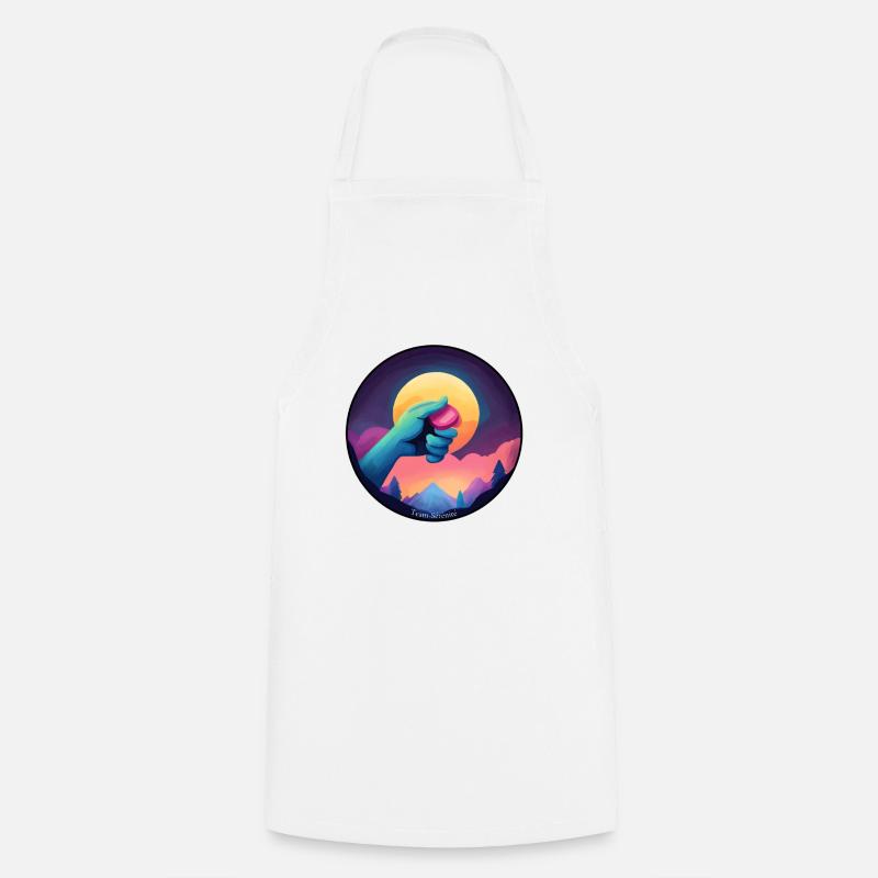 Blue hand holding a chip - Cooking Apron - white