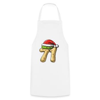 71 Numéro Biscuit Noël - Tablier de cuisine - blanc - Devant - AI Model Male 185 dark (185cm)