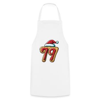 79 Numéro Biscuit Noël - Tablier de cuisine - blanc - Devant - AI Model Male 185 dark (185cm)