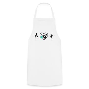 Pilates Heart Woman Silhouette Fitness Training - Cooking Apron - white - Front - AI Model Male 185 dark (185cm)