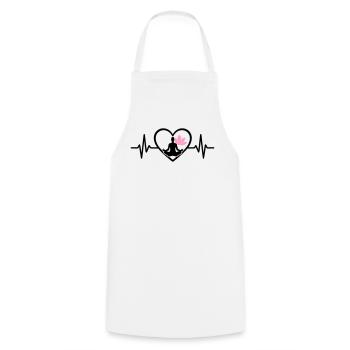 Yoga Herz Frau Silhouette Lotus Wellness - Kochschürze - Weiß - Vorne - AI Model Male 185 dark (185cm)