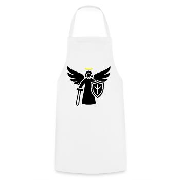 Warrior Angel Pictogram Shield - Cooking Apron - white - Front - AI Model Male 185 dark (185cm)