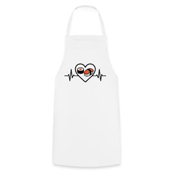 Sushi Herz Maki Lachs Japan Food Lover - Kochschürze - Weiß - Vorne - AI Model Male 185 dark (185cm)