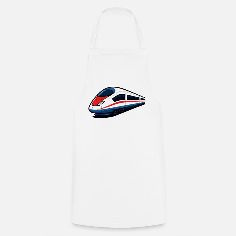 Neon lines high-speed train - Cooking Apron - white