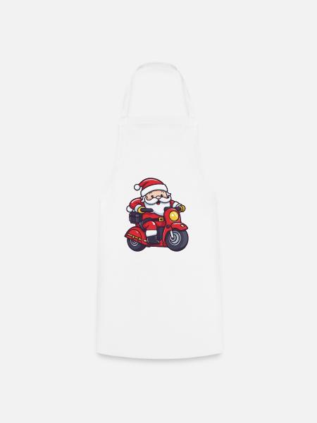 Weihnachtsmann Lustig Fahrzeug - Kochschürze - Weiß