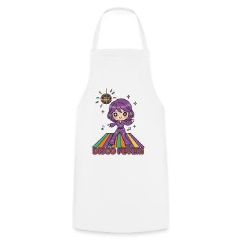 Fièvre disco | Chibi Fille Danse Rétro Fête des années 70 des années 80 - Tablier de cuisine - blanc - Devant - AI Model Male 185 dark (185cm)