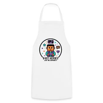 Pixel Gamer | Style de jeux vidéo rétro 8 bits - Tablier de cuisine - blanc - Devant - AI Model Male 185 dark (185cm)