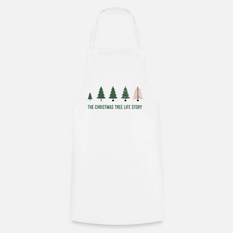 Christmas Tree Evolution – Funny Xmas Design - Cooking Apron - white