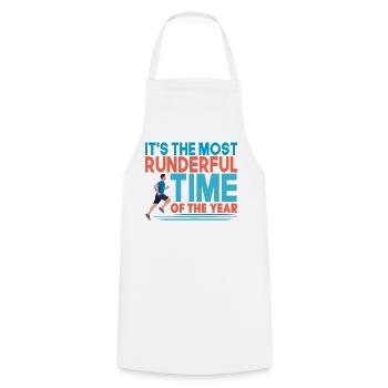 Courir Courir Courir Courir le Temps le Plus Difficile Marathonienne - Tablier de cuisine - blanc - Devant - AI Model Male 185 dark (185cm)