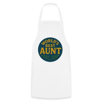 World's Best Aunt Patch - Cooking Apron - white - Front - AI Model Male 185 dark (185cm)