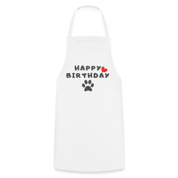 Happy Birthday Dog - Kochschürze - Weiß - Vorne - AI Model Male 185 dark (185cm)